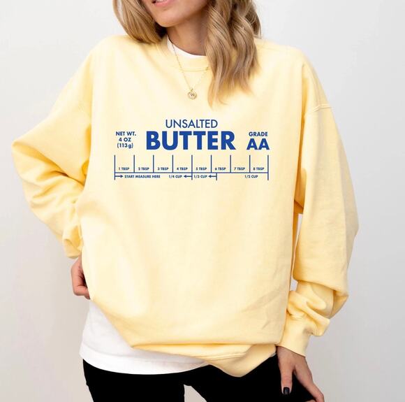 Comfort Colors Tops - Comfort Colors "Unsalted Butter" Yellow Sweatshirt Cotton Blend Size M Preowned